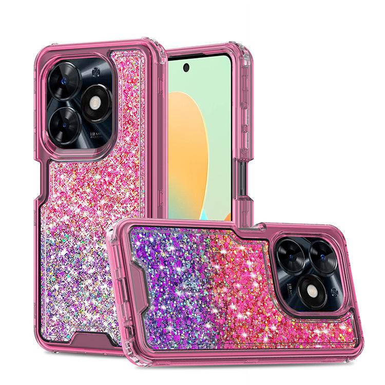 For Samsung Spark Go Mobile Phone Case Three-in-one Glue Glitter Powder Shockproof