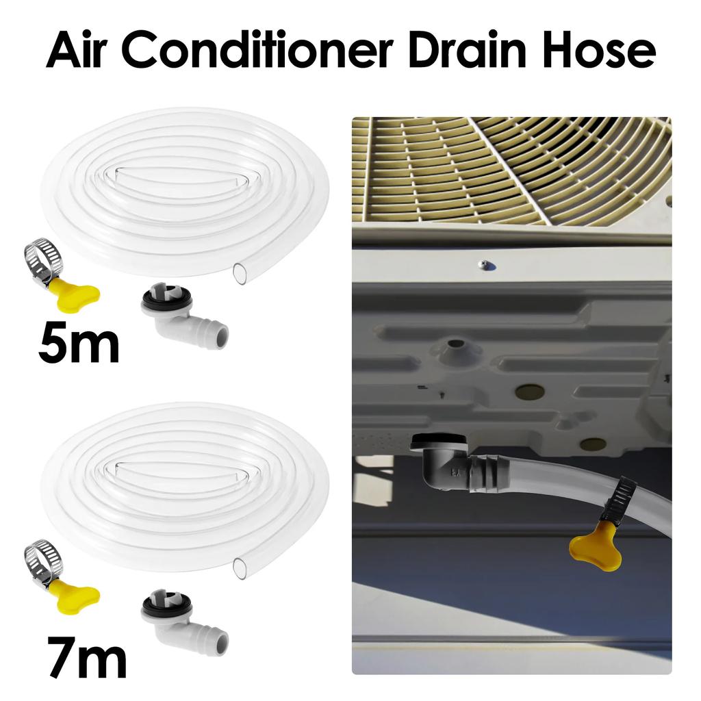 5/7M Air Conditioner Drain Hose Kit 16.5FT/23FT Portable Leak-Proof Air Conditioner Drain Pipe AC Hose Connector Clear Tubing