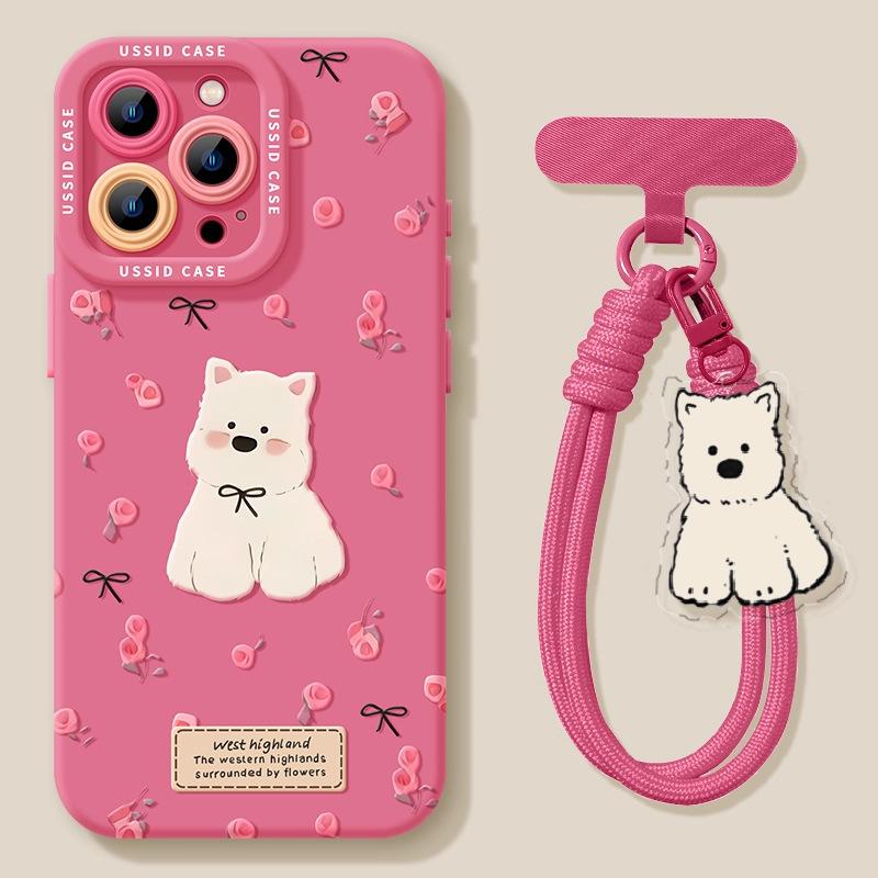 

Rose West Highland Compatible with Apple 17 Phone Case iPhone 15 Pro Max 14 Air Silicone 13 Cute 16 Cover iphone 11 pro max