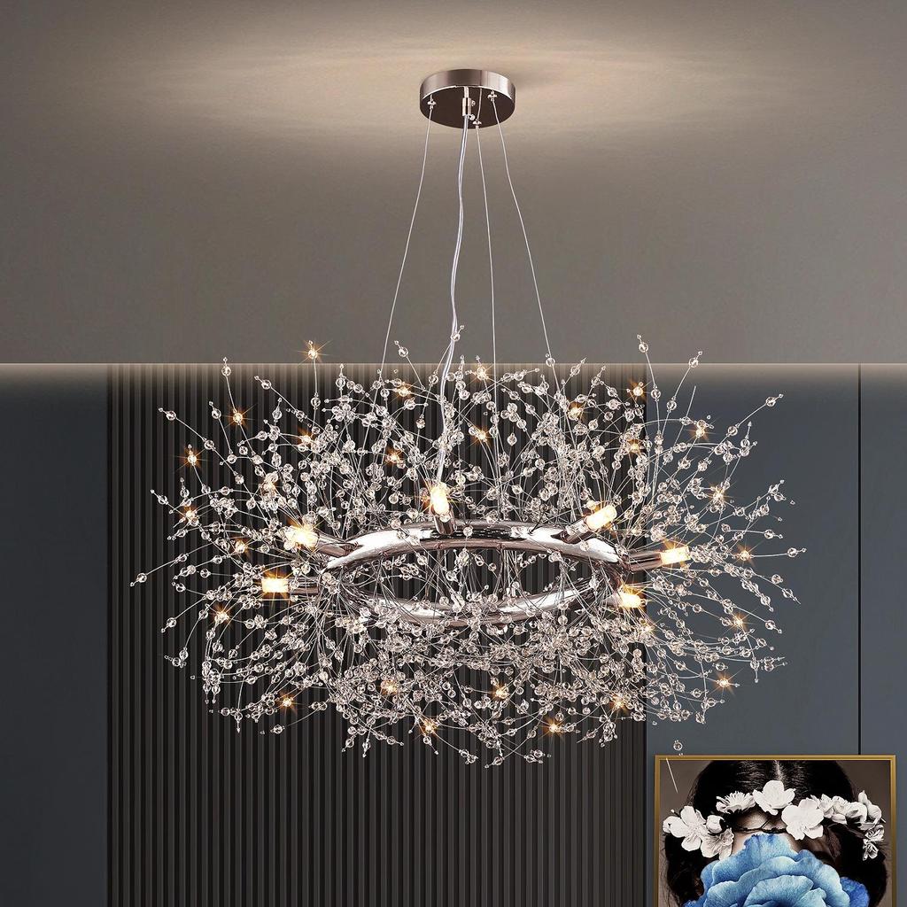Dandelion Fireworks Crystal Chandelier for Living Room, Bedroom, Dining Room, Bathroom, Kitchen