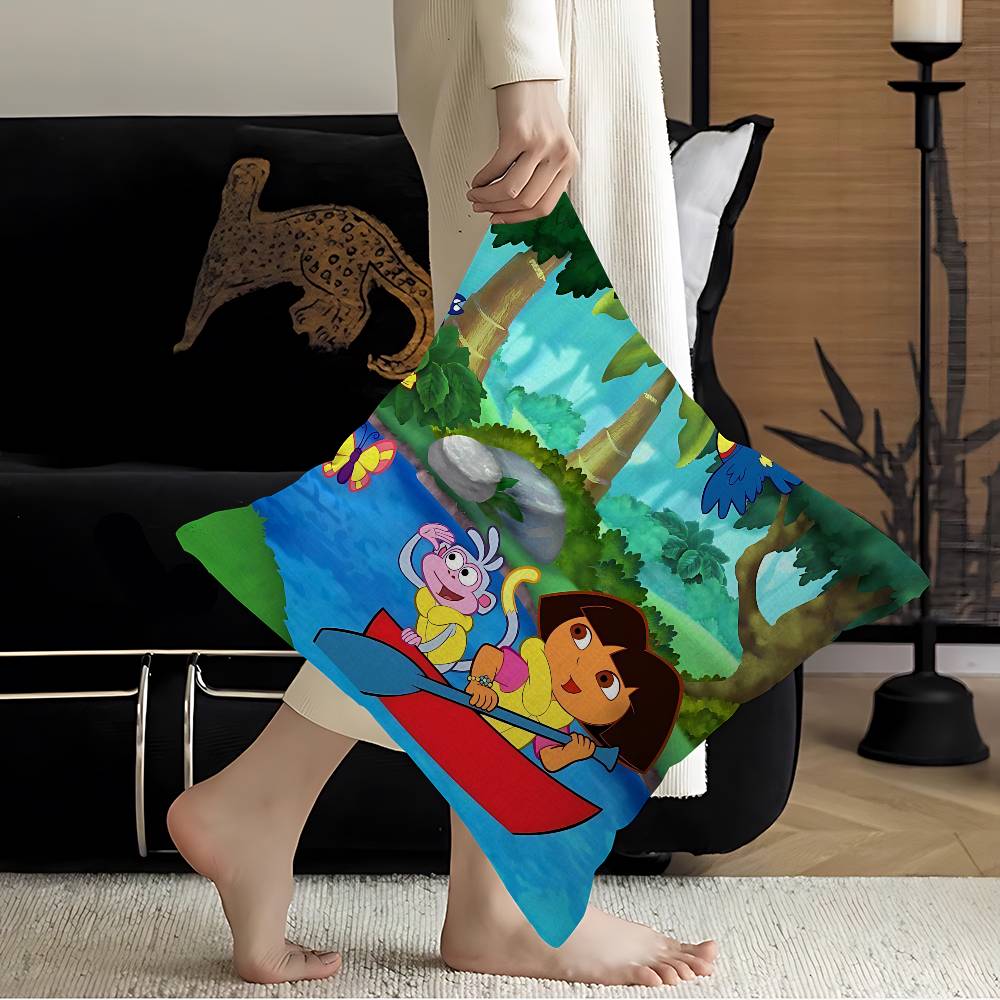 Funny D-Dora the Explorer Classic Anime Pillow Gift Home Office Decoration Bedroom Sofa Car Cushion Cover case 45x45