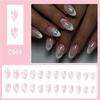 Press On Nail Almond Shaped Fake Nail Glossy Stick On Nail Natural Full Cover False Nail Acrylic Glues On Nail for Women