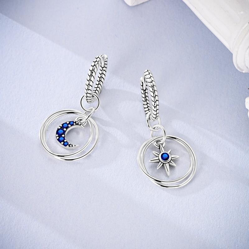925 Silver Earrings Colorful Oval Gemstone Earrings Charm Hoop Earrings for Women Big Circle Fashion Silver Jewelry