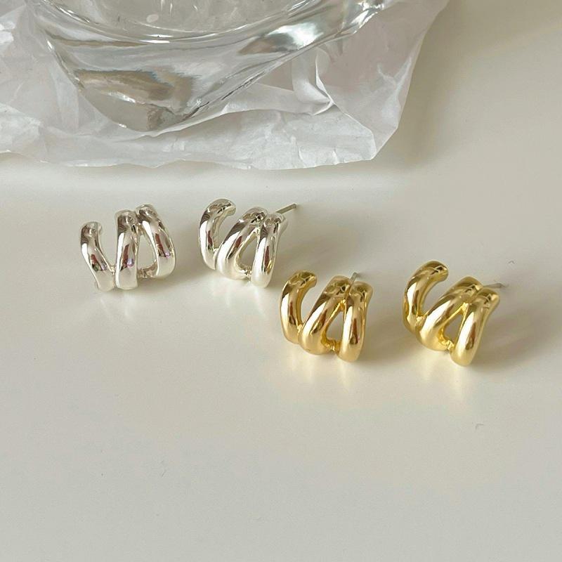 C-Shaped Line Stud Earrings for Women: Trendy, Artistic, and Cool Design