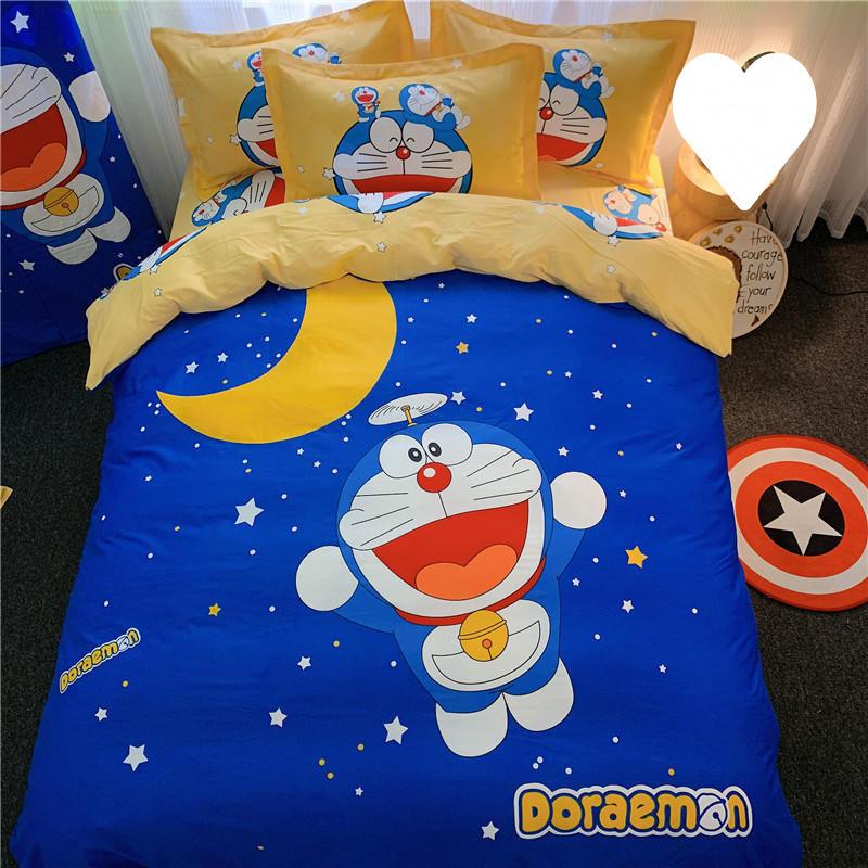 Japansk anime Påslakan Örngott 3D-tryckt D-Doraemon Sängkläder Påslakan för Barn Flickor Pojkar Tonåringar