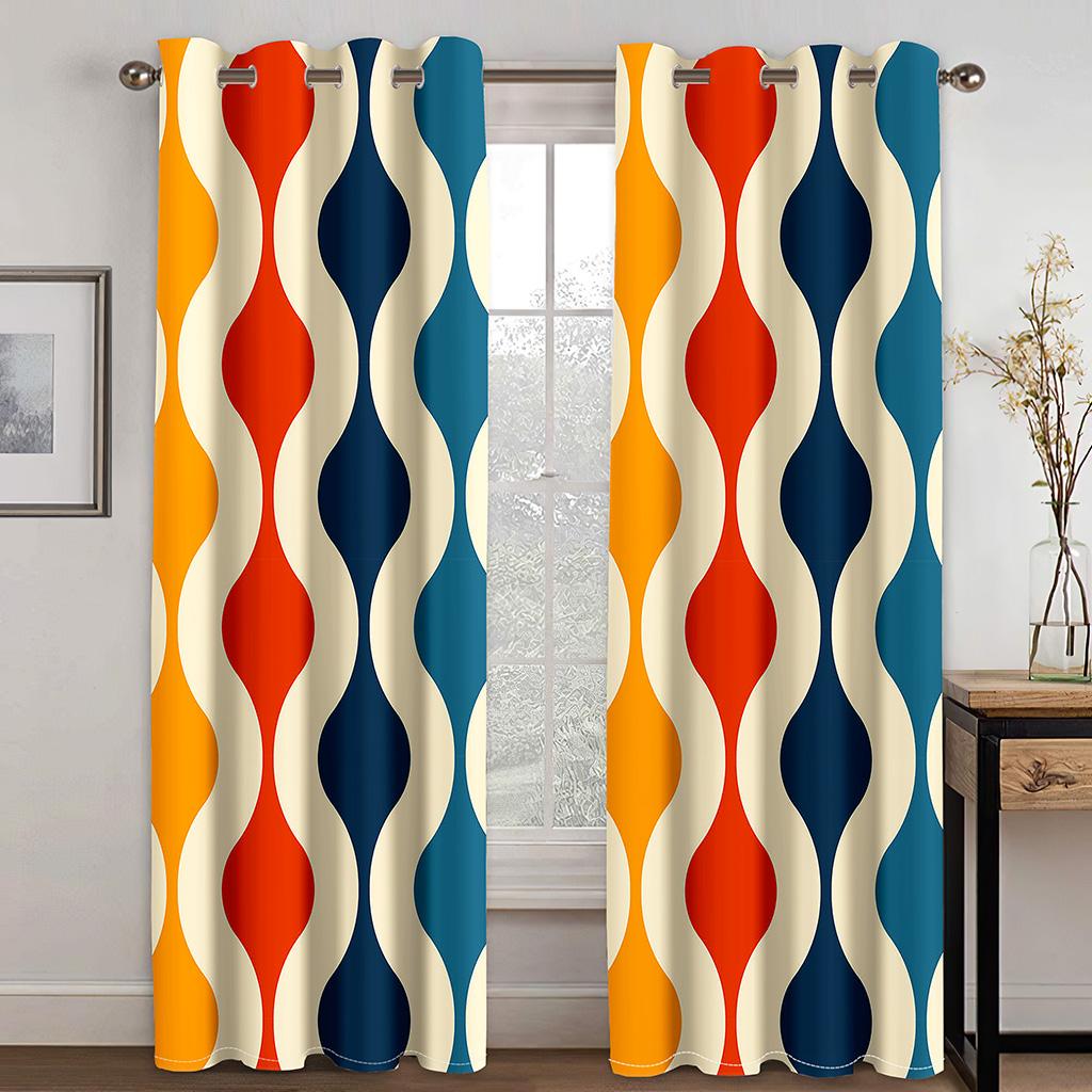 Vibrant Abstract Simplicity Premium Window Area Curtains in the Little Ones Bedrooms Living Room Hall Treatments Kitchen Decor Drapes Blinds
