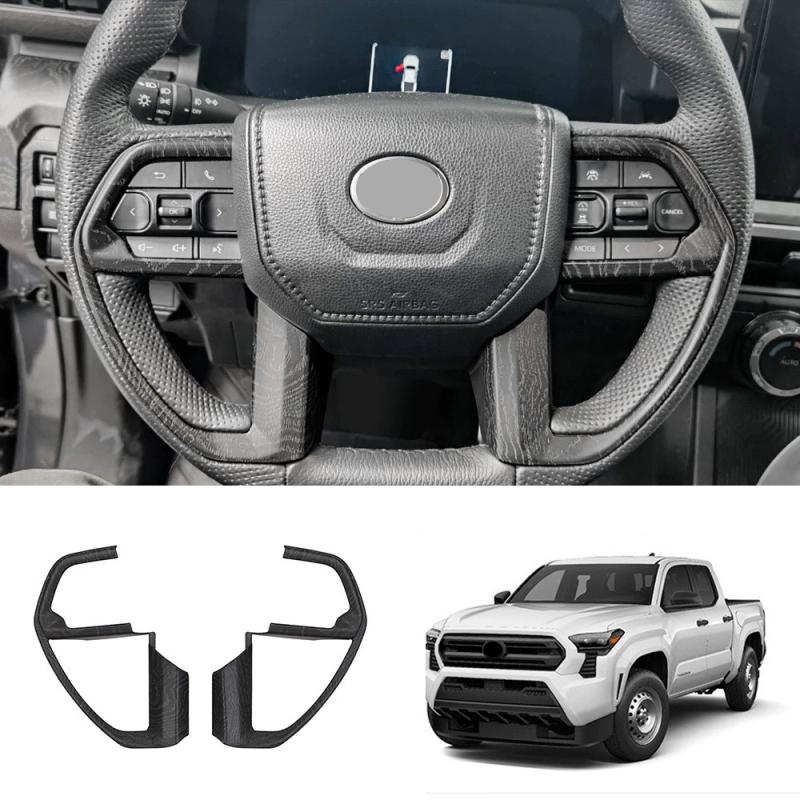 For TOYOTA TACOMA 2024 4Runner 2025 CarbonFiber Car Steering Wheel Trim direction Control Button Frame Cover Styling Accessories