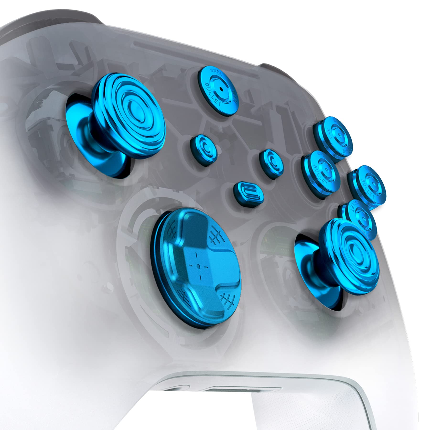 

eXtremeRate Metal Button Compatible with Xbox Core Wireless Compatible with Xbox Series Controller 11 in 1 Custom Aluminum Alloy Thumbstick