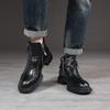 Black Business Men's Short Boots Fashionable Minimalist Style Outdoor Leisure Party Daily Office Genuine Leather Shoes New