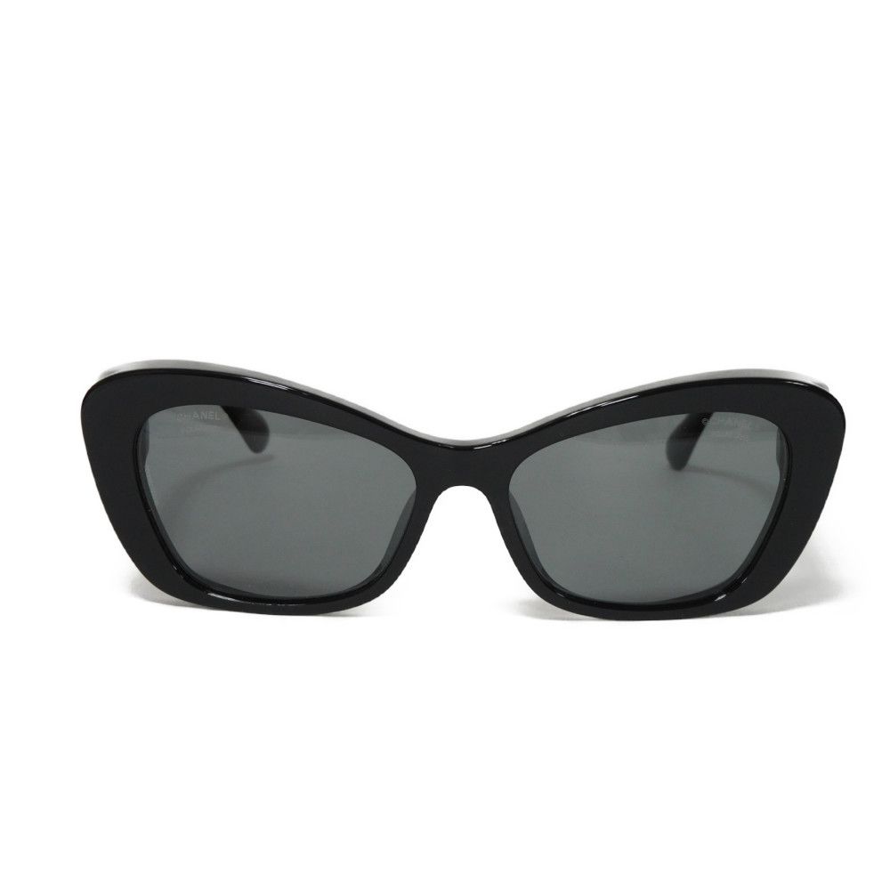 Used 10097 Cat Eye Shape Eyewear 5481-HA c.888/T8 7968 Black Faux Pearl COCO Mark Acetate Black Women's from Japan