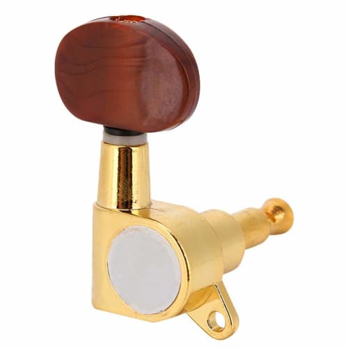 Vbestlife Guitar Tuning Pegs, Set of 3 Pairs, Durable, Accurate, and Versatile, Includes Screws, Bushings, and Ferrules, Gold Tuning Pegs for Acoustic