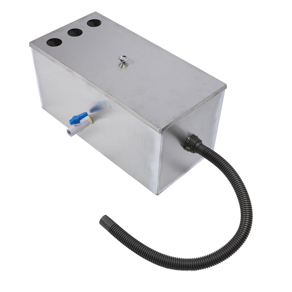 Komercyjny separator tłuszczu z wlotem górnym 23,62x11,81x11,61 cala Stal nierdzewna Woda z olejem odpadowym