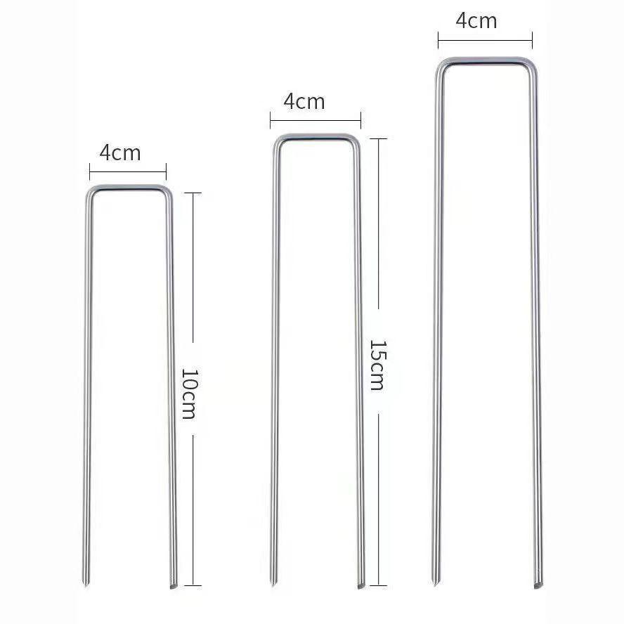 Cuie de sol în formă de U pentru material de control al buruienilor, irigare prin picurare, folie de mulci, geotextil și instalarea gardului