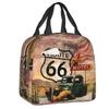 Benutzerdefinierte Main Street Of America Route 66 Lunchtasche Herren Damen Kühltasche Thermisch Isolierte Lunchbox für Kinder Schule