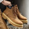Men Casual Thick Sole High Top Martin Boots Versatile Work Leather Boots