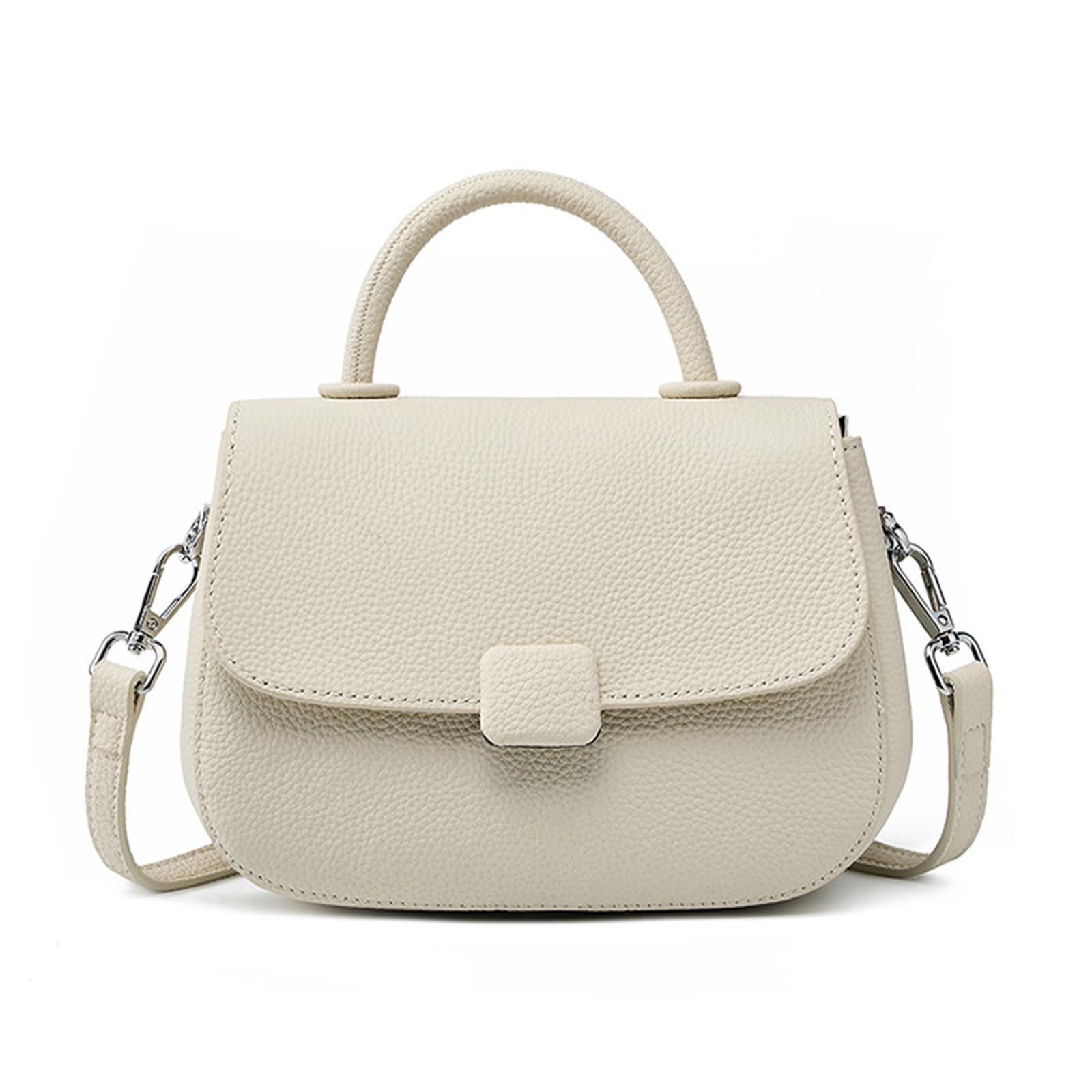 

MFFOR Genuine Leather Shoulder Bag for Crossbody Mini Shoulder Popular for Commuting Women, 2-Way Handbag, Bag, Bag, Lightweight, Compact, Casual, слонова кістка