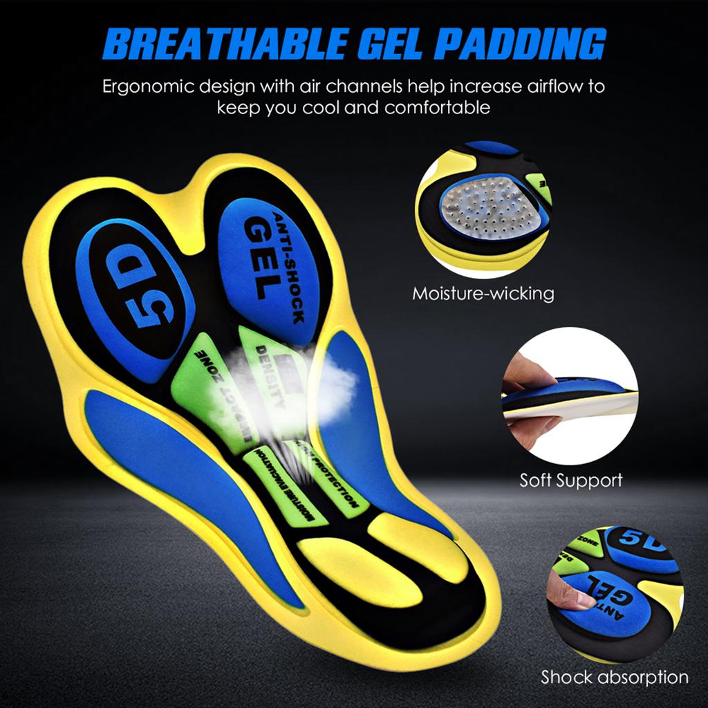 Men Women Cycle Shorts 5D Gel Pad Cushion Breathable Road   Bike   Riding Cycle Underwear Pants Cushion