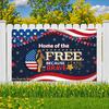 American Flag Design Celebration Banner Decorative Stars Patriotic Banner Silhouette Soldier Lightweight Fabric
