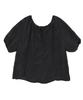 PALAP Women'S Sleeved Neckline Shirred Volume Blouse_Pl25S4Sh057_Bk