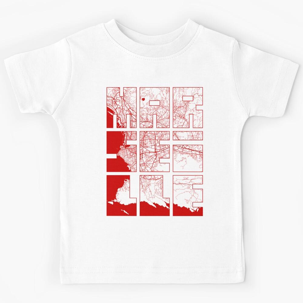 Marseille City Map of France - Oriental Kids T-Shirt 160