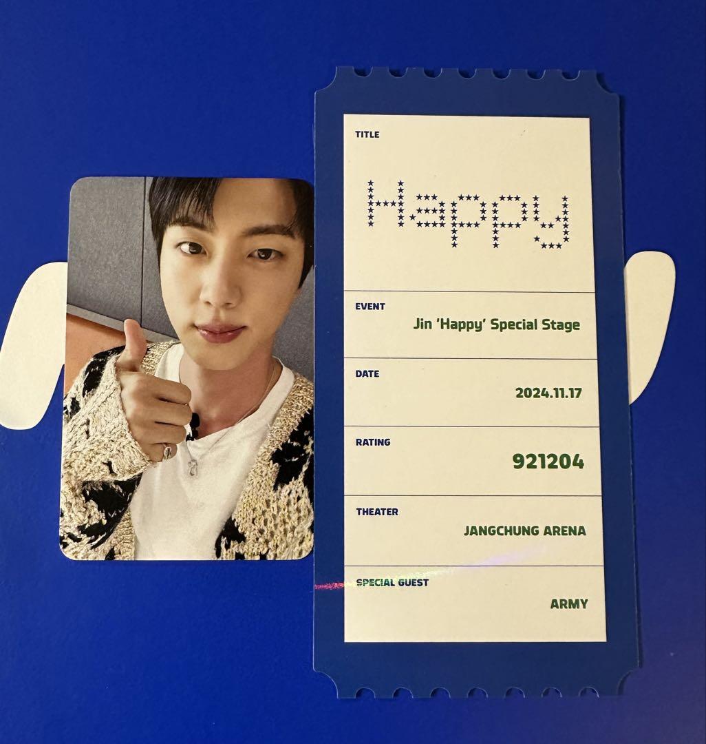 

[Б/У] BTS JIN Happy Special Stage Gift JIN Trading Card Ticket