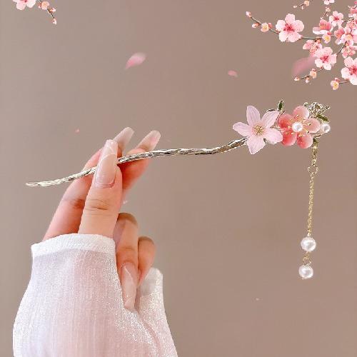 Haarnadel mit Quastenblume im antiken Stil, Damen High-End-Temperament, All-Match Hanfu Haarnadel, Am Hinterkopf zu befestigen, Haarnadel
