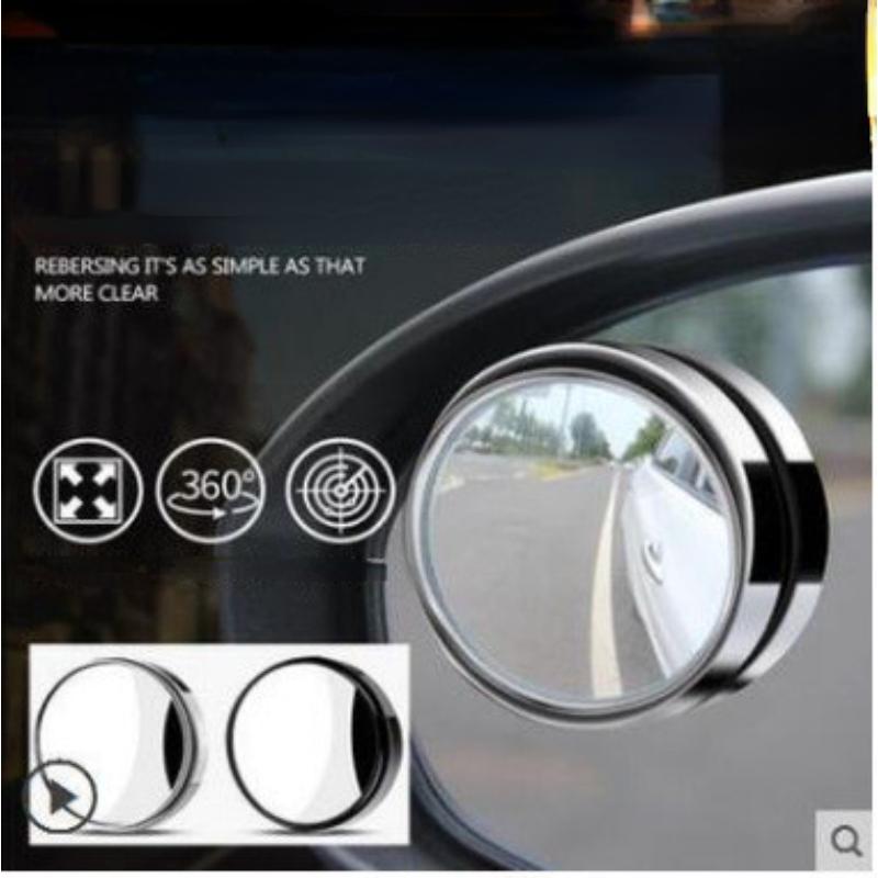 360 Degree Rotating Car Small Round Mirror Rearview MirrorCar Wide Field of View Reversing Mirror Blind Spot Mirror Installation