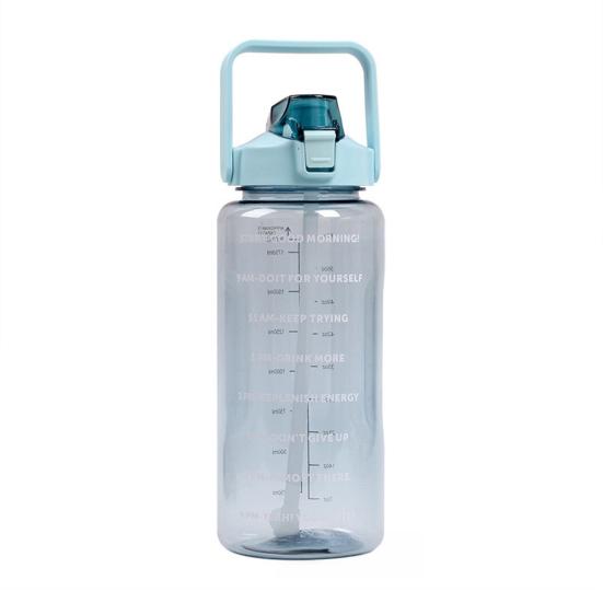 2000ML Large Capacity Water Bottle with Straw Heat-Resistant Leakproof Transparent Portable Outdoor Fitness Sports Travel Drinking Cup