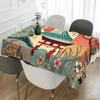 1pc Vibrant Japanese Style Design Tablecloth, 152.4*218.44 Cm, Rectangle, Polyester, Easy To Clean for Indoor/Outdoor Use | Perfect for Family Gatheri