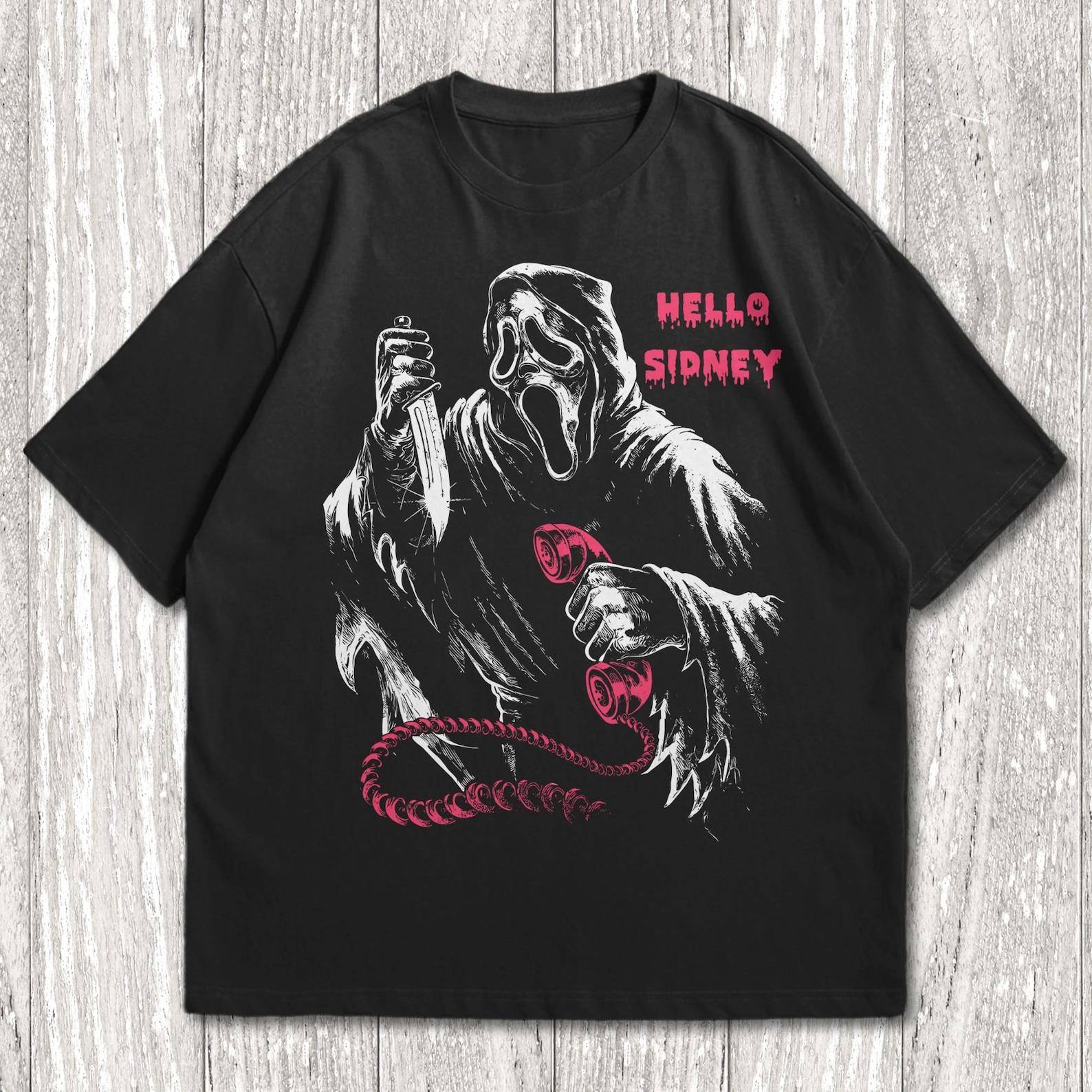 Hello Sidney Scream, Ghostface Movie Shirt, Halloween Bella Canvas T-Shirt, Spooky Season Graphic Tee 2XL