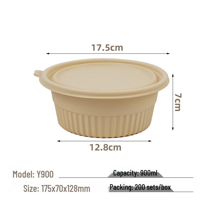 Eco-Friendly Corn Starch Disposable Takeaway Bowls with Lids