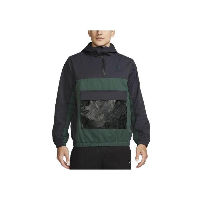 Nike Air Force 2 Liverpool FC Embroidered Patchwork Hooded Jacket Men Outerwear Black FB2125-397