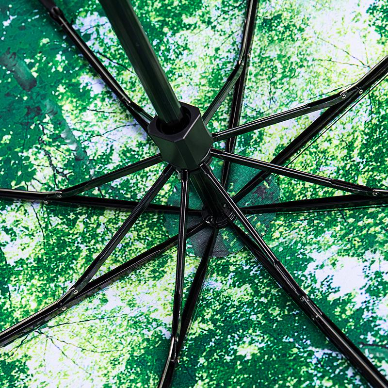 Tianqi Compact Three-Fold Sunshade Umbrella with Black Coating for Sun Protection and Rain-Resistance.