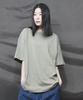 Deumakeu Oversized Plain Layered Short Sleeve T-Shirt Light Khaki
