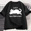 Kawaii Funny Black Cat TShirt Lazy Cat Tshirt Funny Cute Cat Tshirt Unisex WOMEN Japanese Style Graphic Tees Cotton Unisexs Clothing