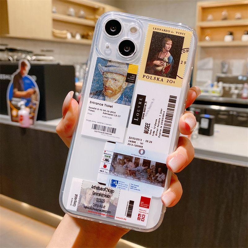 Fashion Artists Minimalist Label Phone Case for IPhone 16 15 14 13 12 11 Pro Max Xs Max 12 13 Mini 7 8 Plus Clear TPU Soft Cover