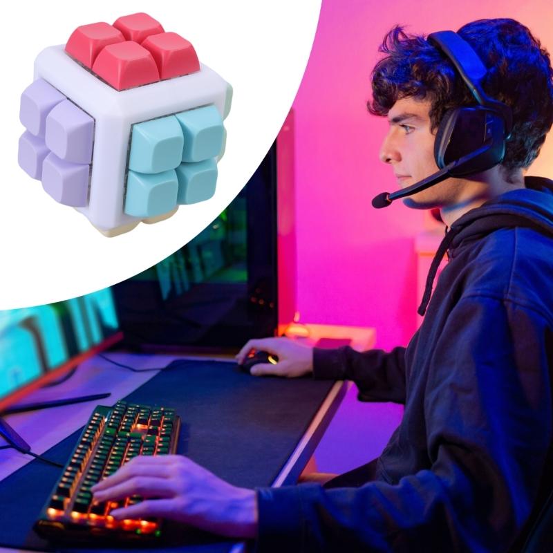 Hexahedron Mechanical Keyboard Switches Tester 24-Key without Light for Precise Typing Stylish Stylish Design