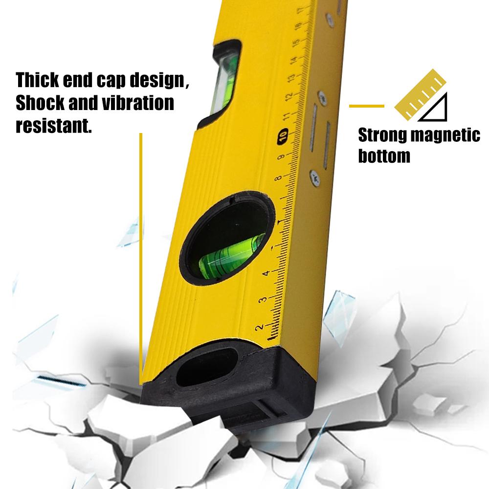 High Precision Spirit Level Magnetic High Bearing Ruler For Leveling Measuring Marking Drop-proof Aluminum Alloy Measuring Tools