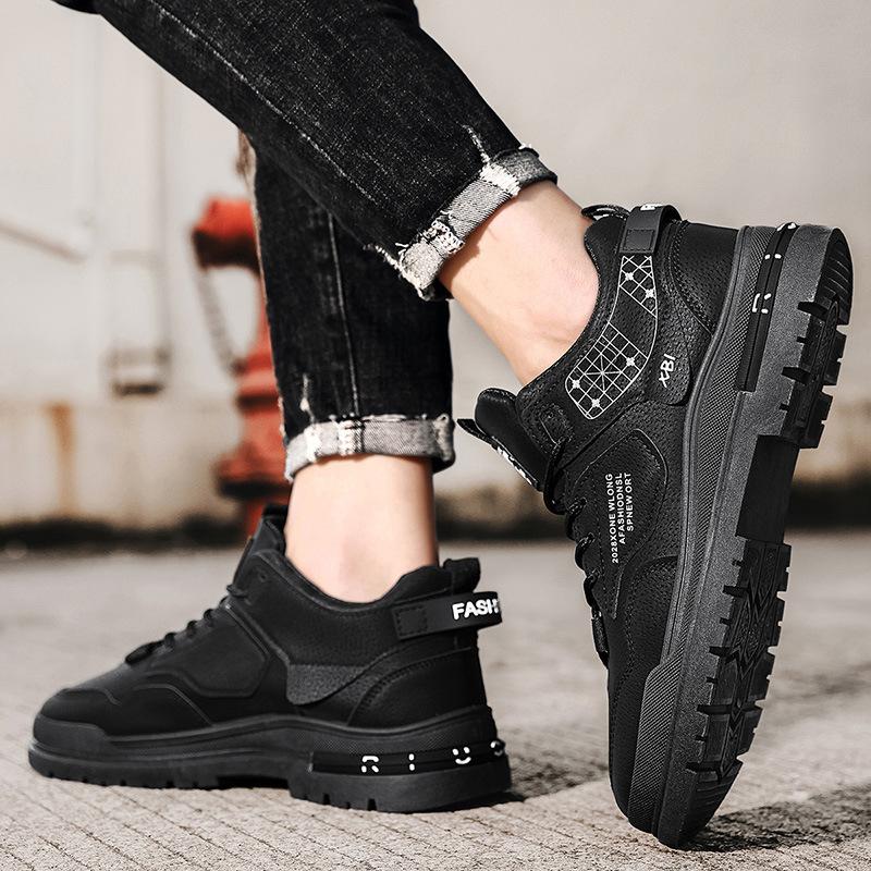 Herren Outdoor Trend Plateau Schuhe Herbst und Winter neue High-Top Martin Stiefel Retro Mode Casual Schnürschuhe