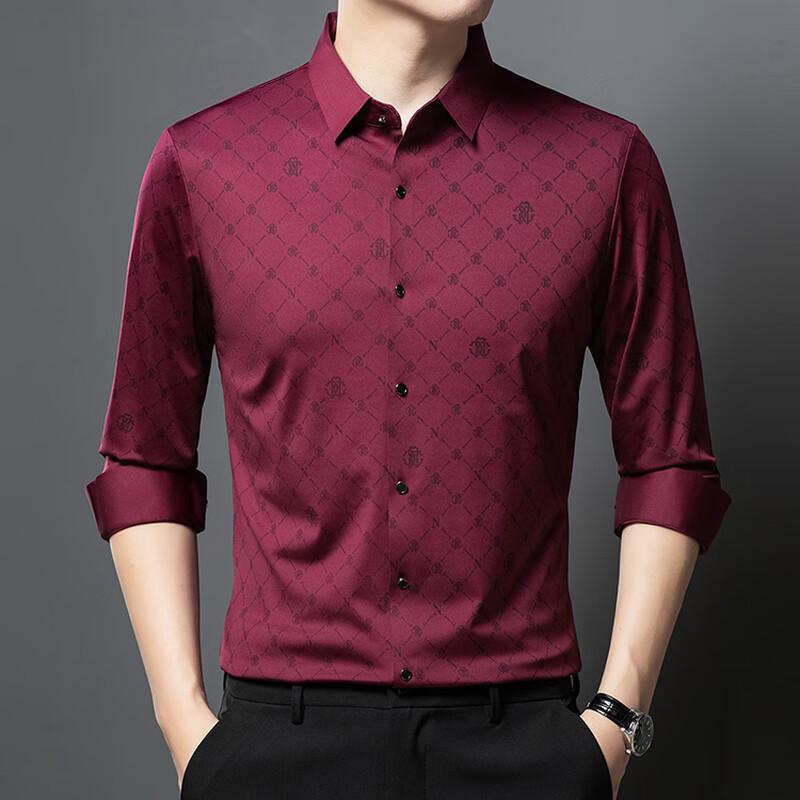 Men s Long-Sleeve Plaid Casual Shirt L