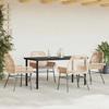 VidaXL Garden Dining Set Cushions 5pcs Brown Poly Rattan Glass 3334572