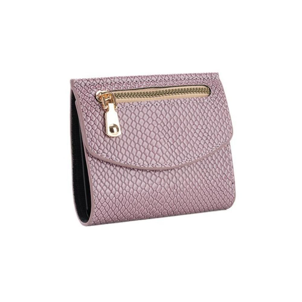 Mode Neue Damen Geldbörse Mode Dreifach Kurze Geldbörse PU Leder Einfarbig Reißverschluss Münzfach Tragbar Dünner Kartenhalter