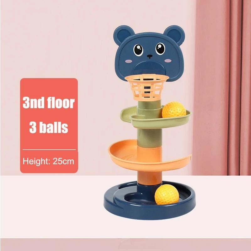 

Early education baby toys sliding rolling ball stack tower stacking puzzle rotating track toddler gift