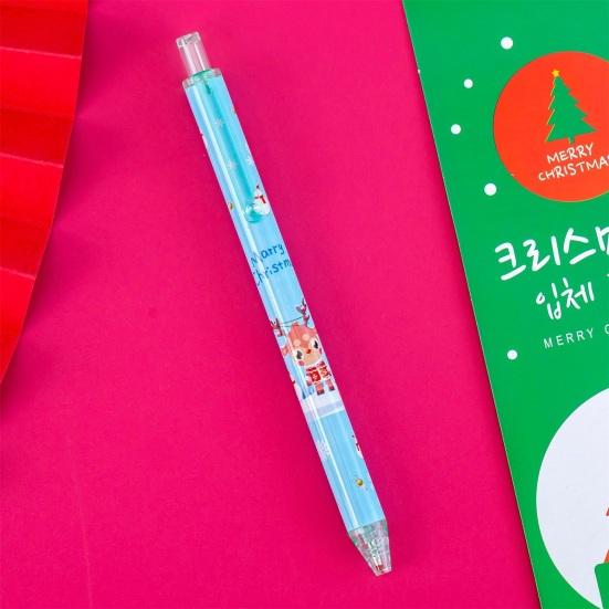 6Pcs Gel Pen Quick Drying Smooth Writing Stationary Christmas Themes Press Writing Pen for Student