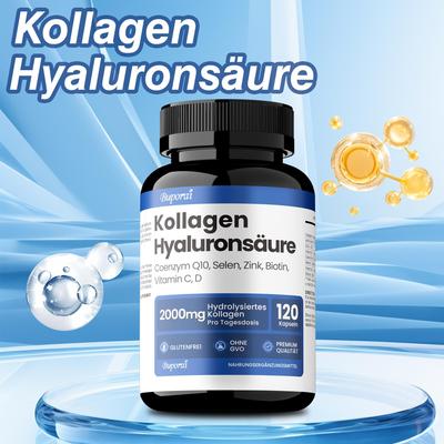 Collagen Hyaluronic Acid Capsules Support the Health of Skin, Joints, Bones, Hair, and Nails.
