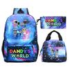 New Dandy's world game merchandise personalized printing primary and secondary school schoolbag three-piece set