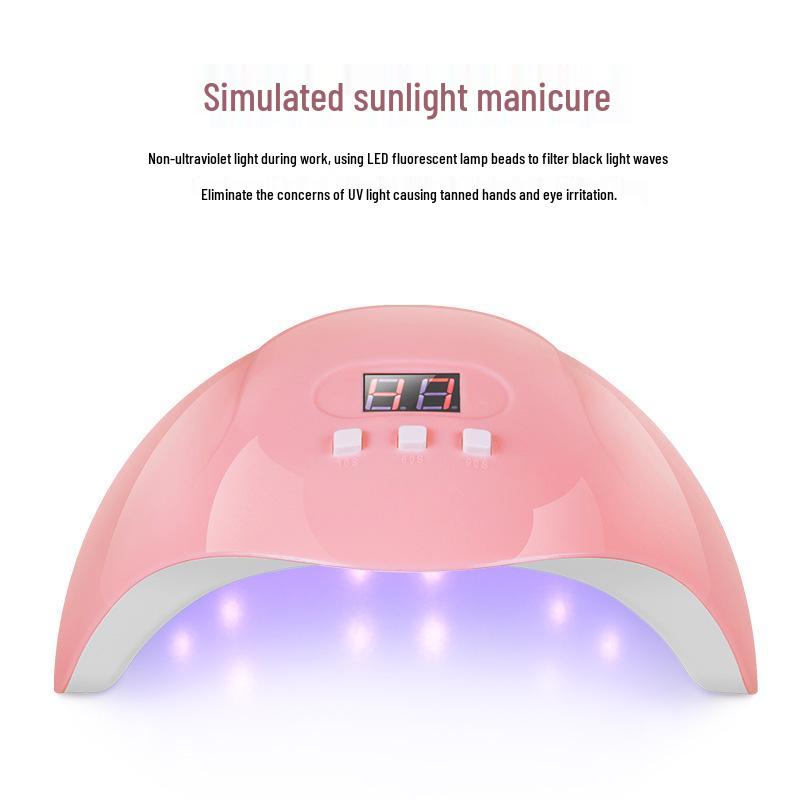 Compact Nail Lamp: Quick-Dry Phototherapy LED, Non-Blackening, Gel-Friendly розовый