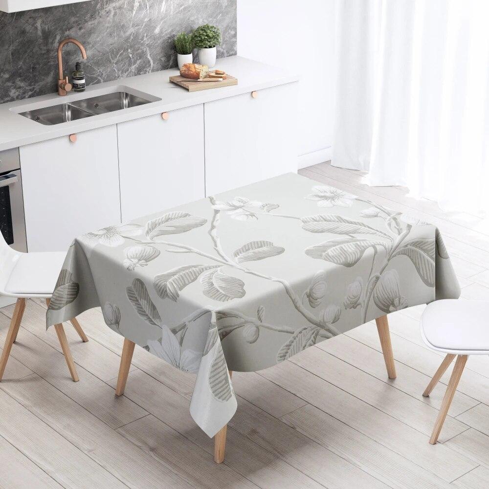 Cartoon Floral Tablecloth Home Decor Anti-Stain Waterproof Table Decoration Rectangular Kitchen Fireplace Countertop
