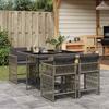 Vidaxl 5-Cz. Garden Furniture Set With Cushions, Grey, PE Rattan
