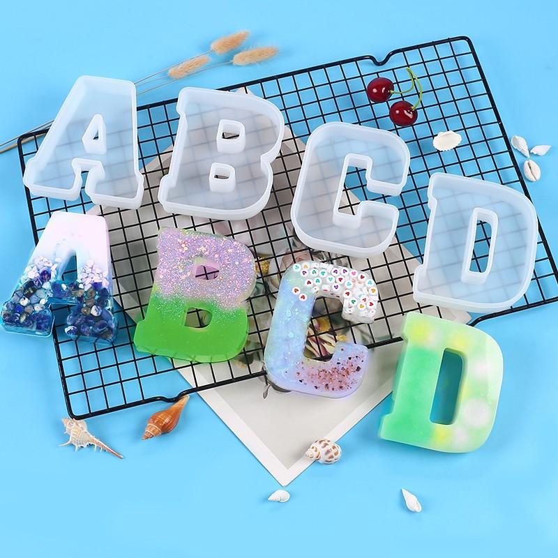 A-Z Alphabet Letter Shape Silicone Resin Casting Molds DIY Epoxy Resin Moulds
